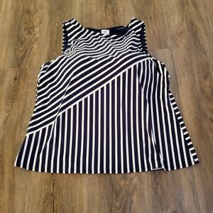 Lands' End Women's Under Bra Swim Top Tankini Size 20W DDD Cup Striped Modest